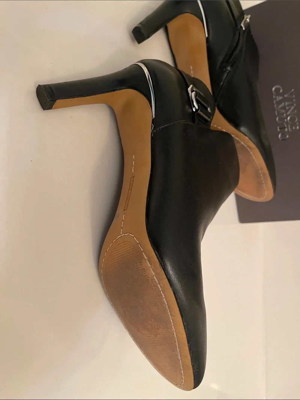 Vince Camuto Black Leather  Booties